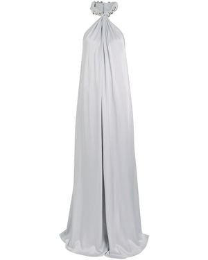 Stella McCartney Chain-Embellished Satin-Crepe Gown - White