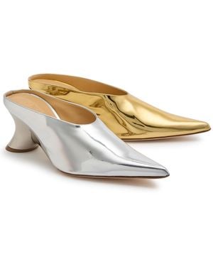 A.W.A.K.E. MODE Mismatched Metallic Leather Mules