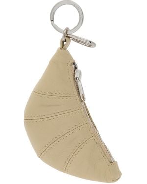 Lemaire Croissant Mini Leather Bag Charm - White
