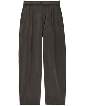 Lemaire Belted Silk-Blend Trousers - Grey