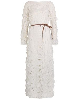 Zimmermann Patience Floral-Embroidered Cotton Maxi Dress - Grey