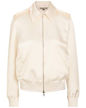 AARON ESH Blouson Satin Flight Jacket - Natural