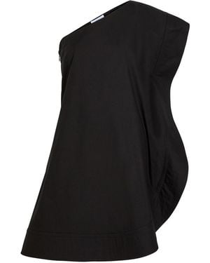 Stella McCartney Asymmetric Cotton Mini Dress - Black
