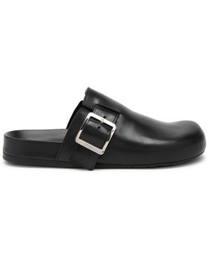 Loewe Ease Buckle Leather Sliders - Black