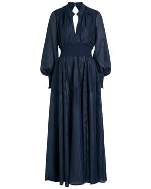 Luxe de Valentina Horizon Embroidered Maxi Dress - Blue