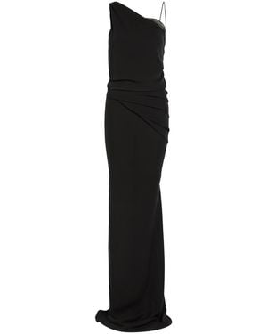 AARON ESH 5 One Shoulder Silk-Chiffon Maxi Dress - Black