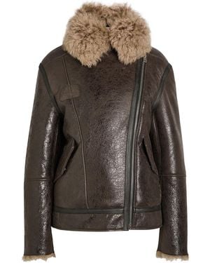 Acne Studios Leather Shearling Jacket - Black