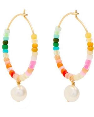 Anni Lu Nomad Beaded Hoop Earrings - White