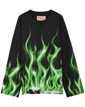 PDF CHANNEL La Flame Printed Cotton T-Shirt - Green