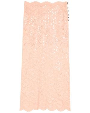 Rabanne Sequin-Embellished Stretch-Lace Midi Skirt - Pink