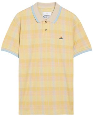 Vivienne Westwood Logo-Embroidered Herringbone Cotton Polo Shirt - Yellow