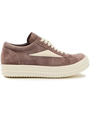 Rick Owens Vintage Panelled Brushed Suede Trainers - Brown