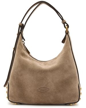 Tod's Mini Suede Top Handle Bag - Brown