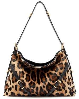 Givenchy Voyou Medium Goat-Hair Shoulder Bag - Brown