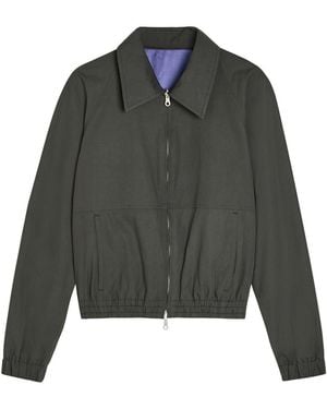 Dries Van Noten Vinnys Reversible Colour-Blocked Cotton-Blend Jacket - Green