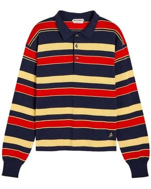 JW Anderson Striped Knit Polo Shirt - Red