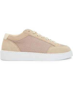 Cleens Luxor Slim Panelled Mesh-Knit Trainers - Pink