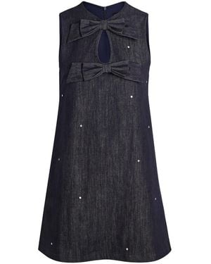 Sister Jane Curio Crystal-Embellished Stretch- Mini Dress - Blue