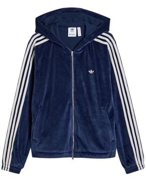 adidas X Wales Bonner Hooded Velour Jacket - Blue