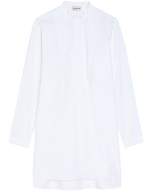 Moncler Embroidered Cotton-Poplin Shirt - White