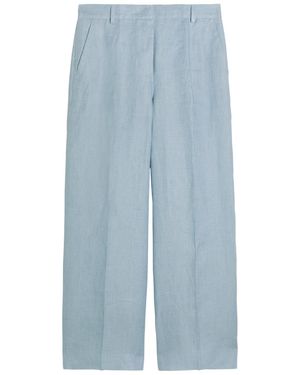Weekend by Maxmara Wide-Leg Linen Trousers - Blue