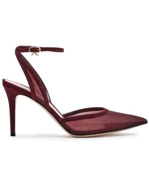Gianvito Rossi Dorotea 85 Mesh And Suede Sandals - Pink
