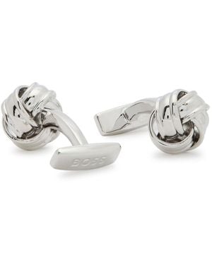 BOSS Knotted Cufflinks - White