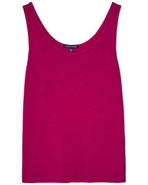 Eileen Fisher Silk-Crepe Tank - Red