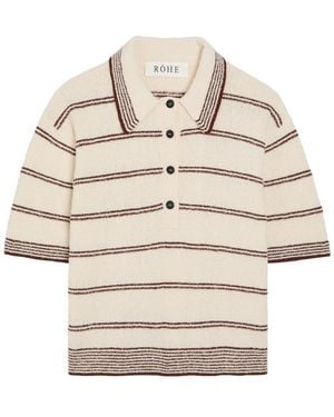 Rohe Striped Towelling Cotton-Blend Polo Top - Natural