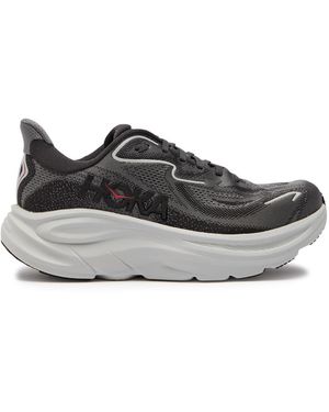 Hoka One One Clifton 10 Jacquard Mesh-Knit Trainers - Grey