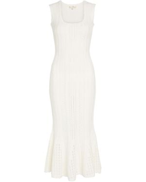 LoveShackFancy Tayleen Pointelle-Knit Midi Dress - White