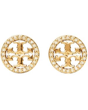 Tory Burch Icon 18Kt-Plated Stud Earrings - Metallic