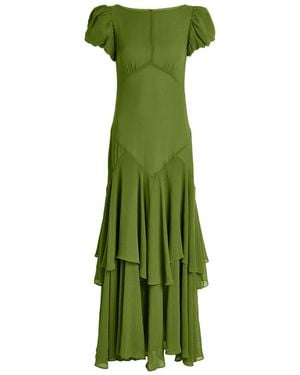 De La Vali Anetta Chiffon Maxi Dress - Green