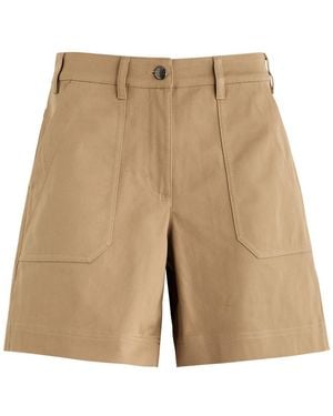 Moncler Stretch-Cotton Twill Shorts - Natural