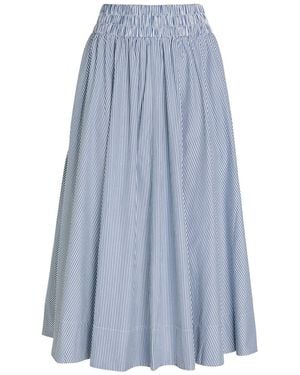 Suzie Kondi Kyria Striped Cotton-Poplin Midi Skirt - Blue