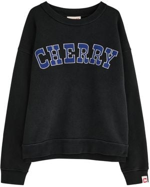 CHERRY LA Logo-Appliqué Cotton Sweatshirt - Black