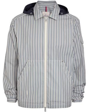 Moncler Havas Striped Hooded Cotton Jacket - Grey