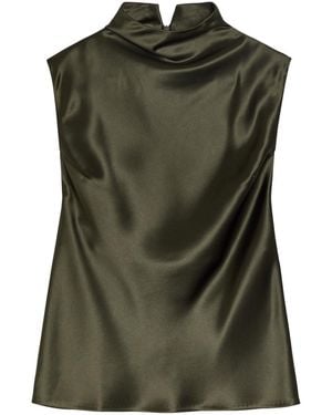 Nanushka Colson Draped Satin Top - Green