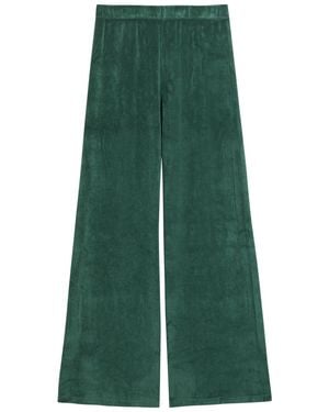 Suzie Kondi Zephyra Wide-Leg Terry Trousers - Green