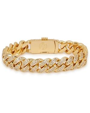 CERNUCCI Iced Cuban 18Kt-Plated Bracelet, Bracelet, Crystal - Metallic