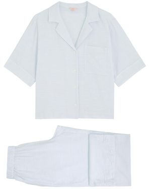 Eberjey Nautico Striped Jersey Pyjama Set - White