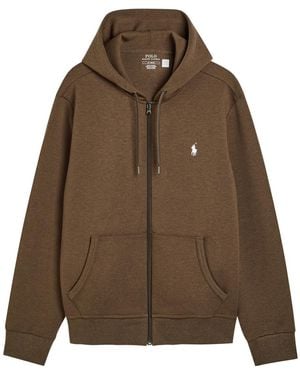 Polo Ralph Lauren Hooded Cotton-Blend Sweatshirt - Brown