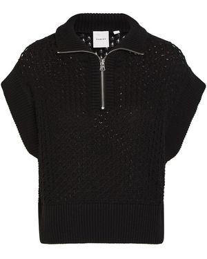 Varley Gaines Half-Zip Cotton-Knit Vest - Black