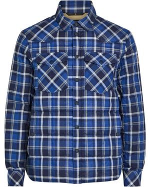 Moncler Quilted Checked Stretch-Cotton Overshirt - Blue
