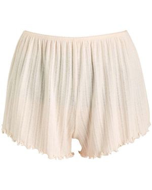 Eberjey Pointelle Cotton-Blend Shorts - Natural