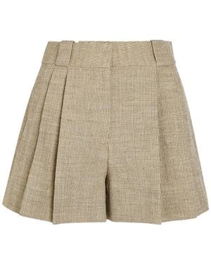 Blazé Milano Selle Pleated Cotton-Blend Shorts - Natural