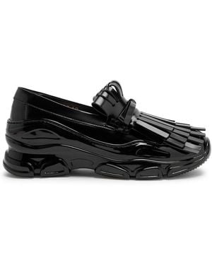 Simone Rocha Tracker Loafer Fringed Leather Sneakers - Black