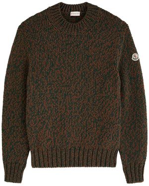 Moncler Logo-Appliquéd Wool Jumper - Green