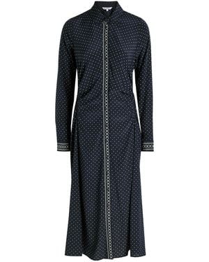 Veronica Beard Lex Polka Dot Stretch-Silk Midi Shirt Dress - Black