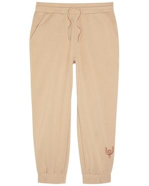 Now You Live Magna Logo-Embroidered Cotton-Blend Joggers - Natural